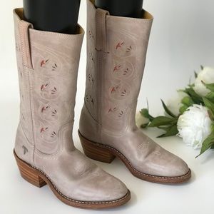 Frye Austin Flower Cut Leather Western Boots